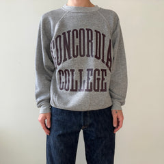 1970s Grey Concordia College Raglan Sweatshirt
