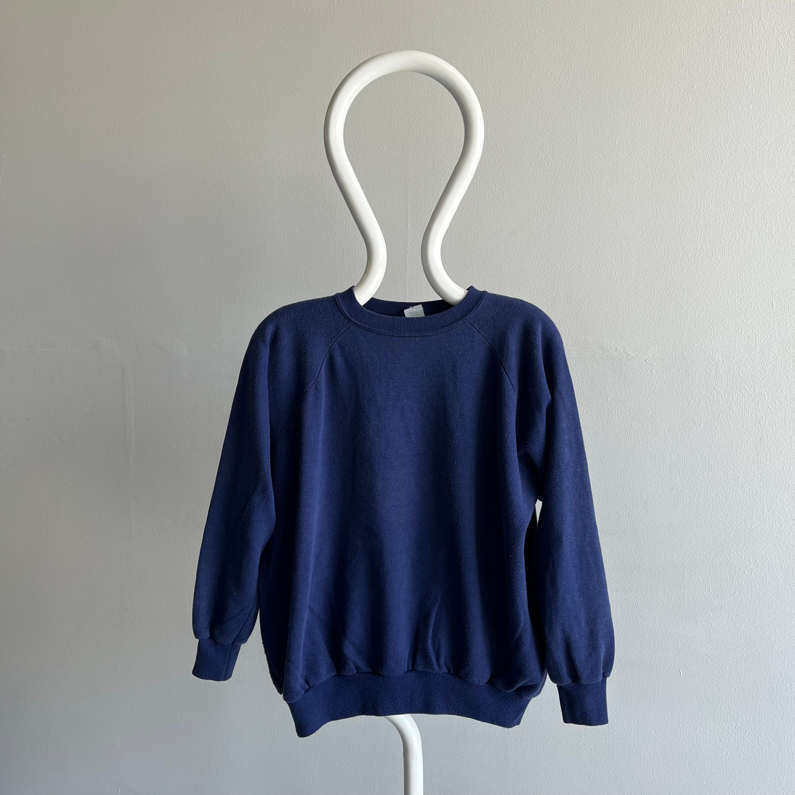 1980s Blank Navy Raglan