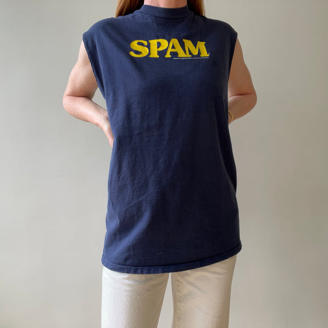 1990s S-P-A-M Cut Sleeve Cotton T-Shirt