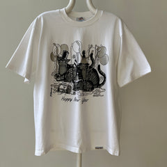 1980s/90s Happy New Year Party Cats T Shirt - Crazy Shirts Brand Alert!
