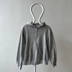 1980s DIY Kingdom Hearts Sharpied Grey Zip Up Hoodie - The Backside