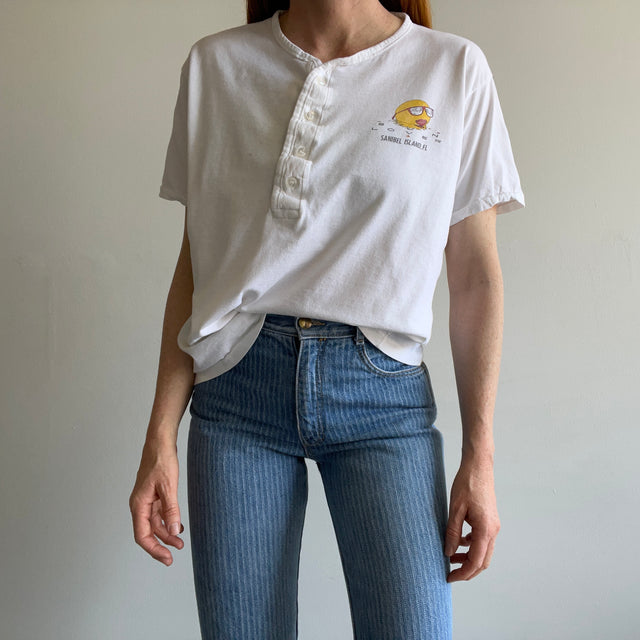 1980s Sanibel Island Short Sleeve Henley T-SHirt by Vuarnet