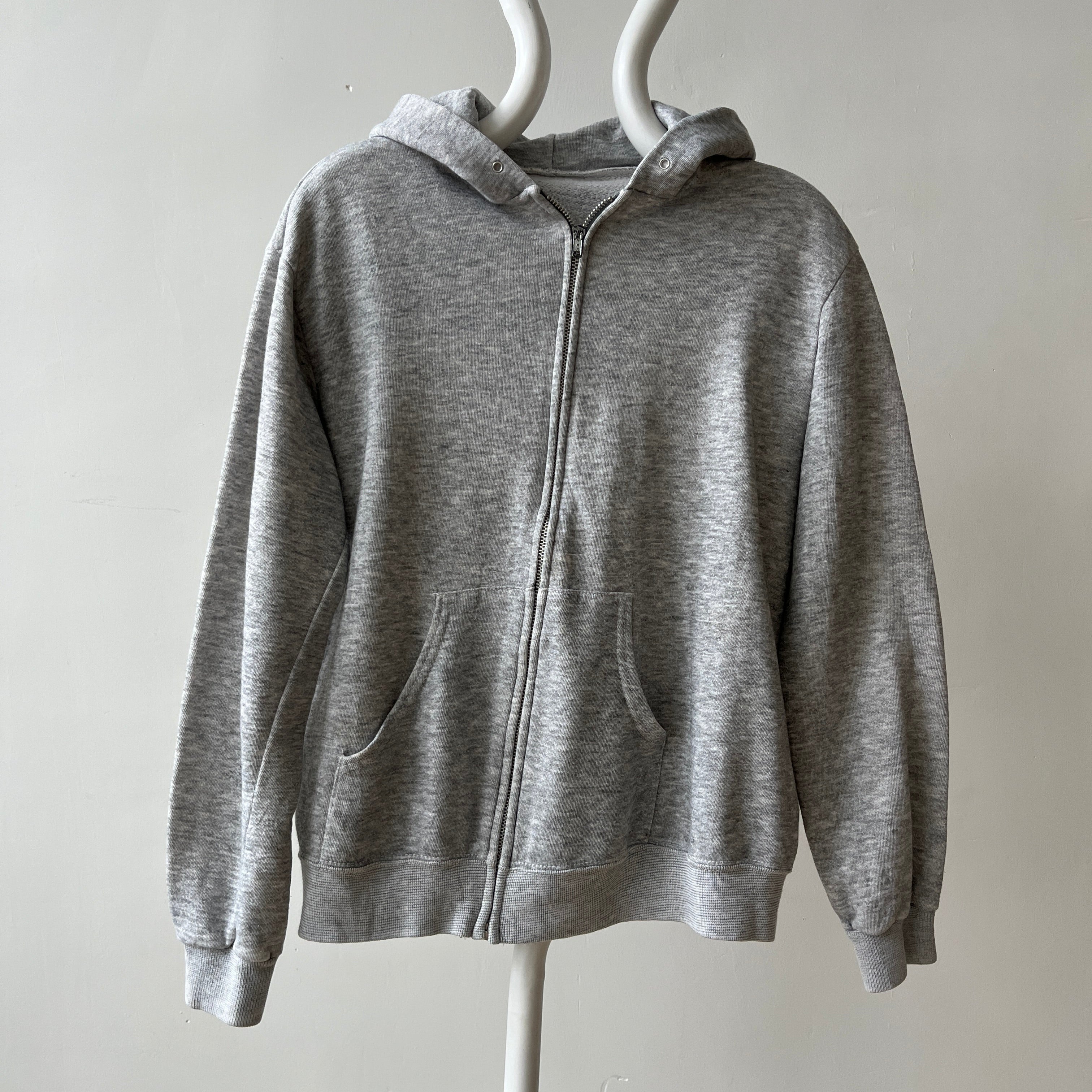 1980s DIY Kingdom Hearts Sharpied Grey Zip Up Hoodie - The Backside