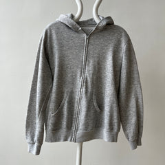 1980s DIY Kingdom Hearts Sharpied Grey Zip Up Hoodie - The Backside