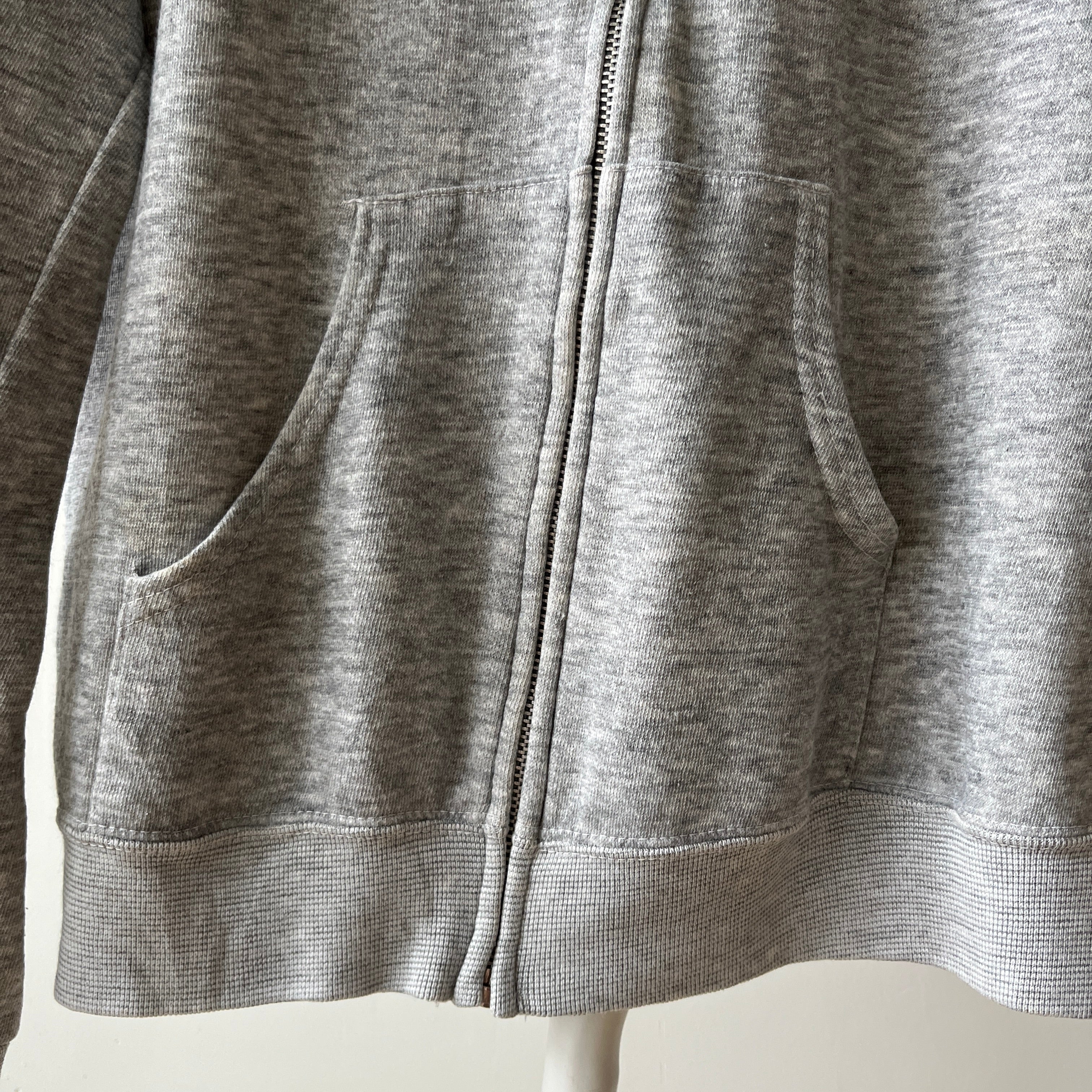 1980s DIY Kingdom Hearts Sharpied Grey Zip Up Hoodie - The Backside