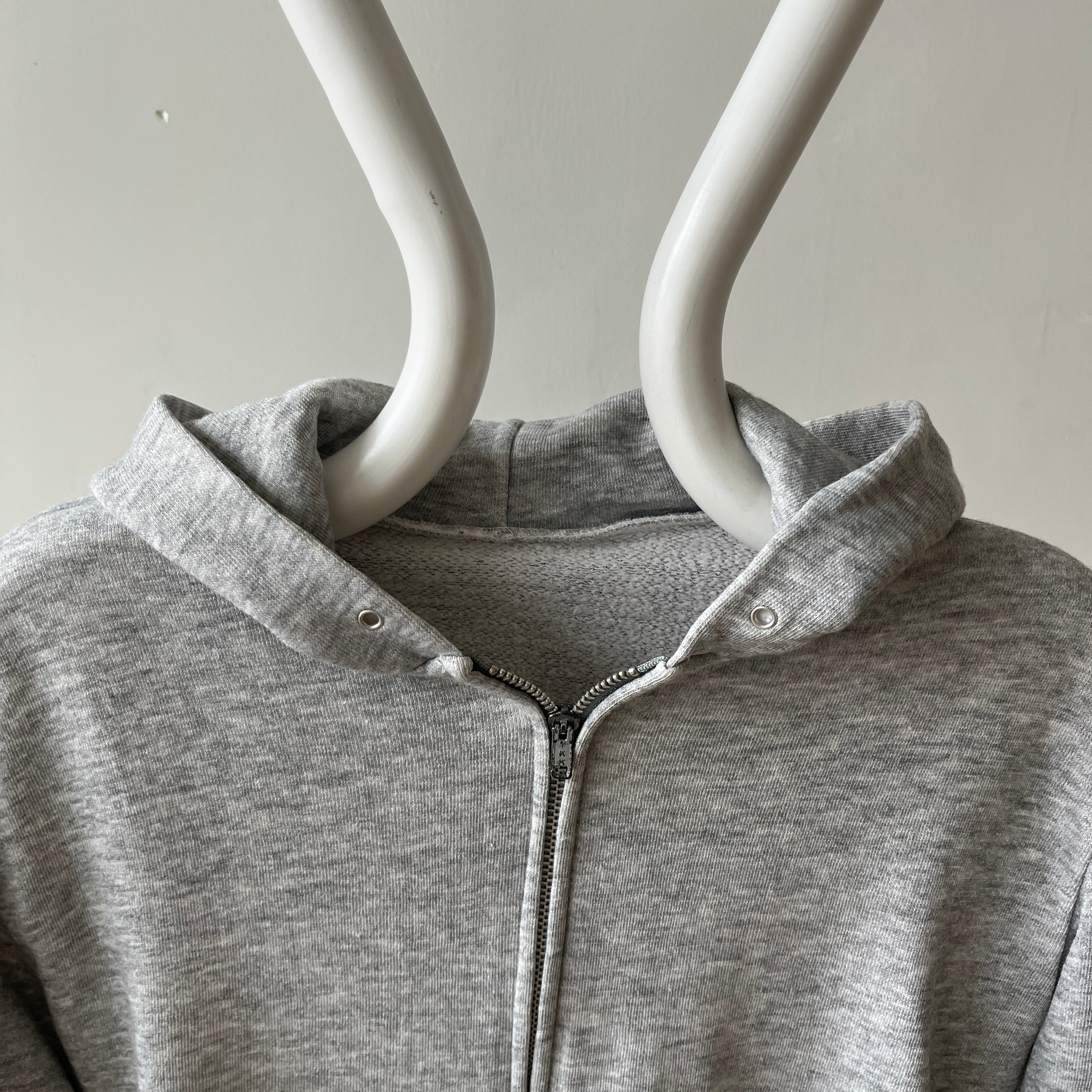 1980s DIY Kingdom Hearts Sharpied Grey Zip Up Hoodie - The Backside