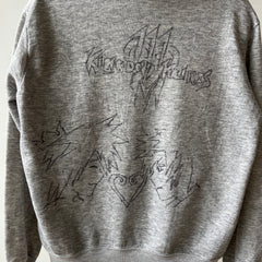 1980s DIY Kingdom Hearts Sharpied Grey Zip Up Hoodie - The Backside
