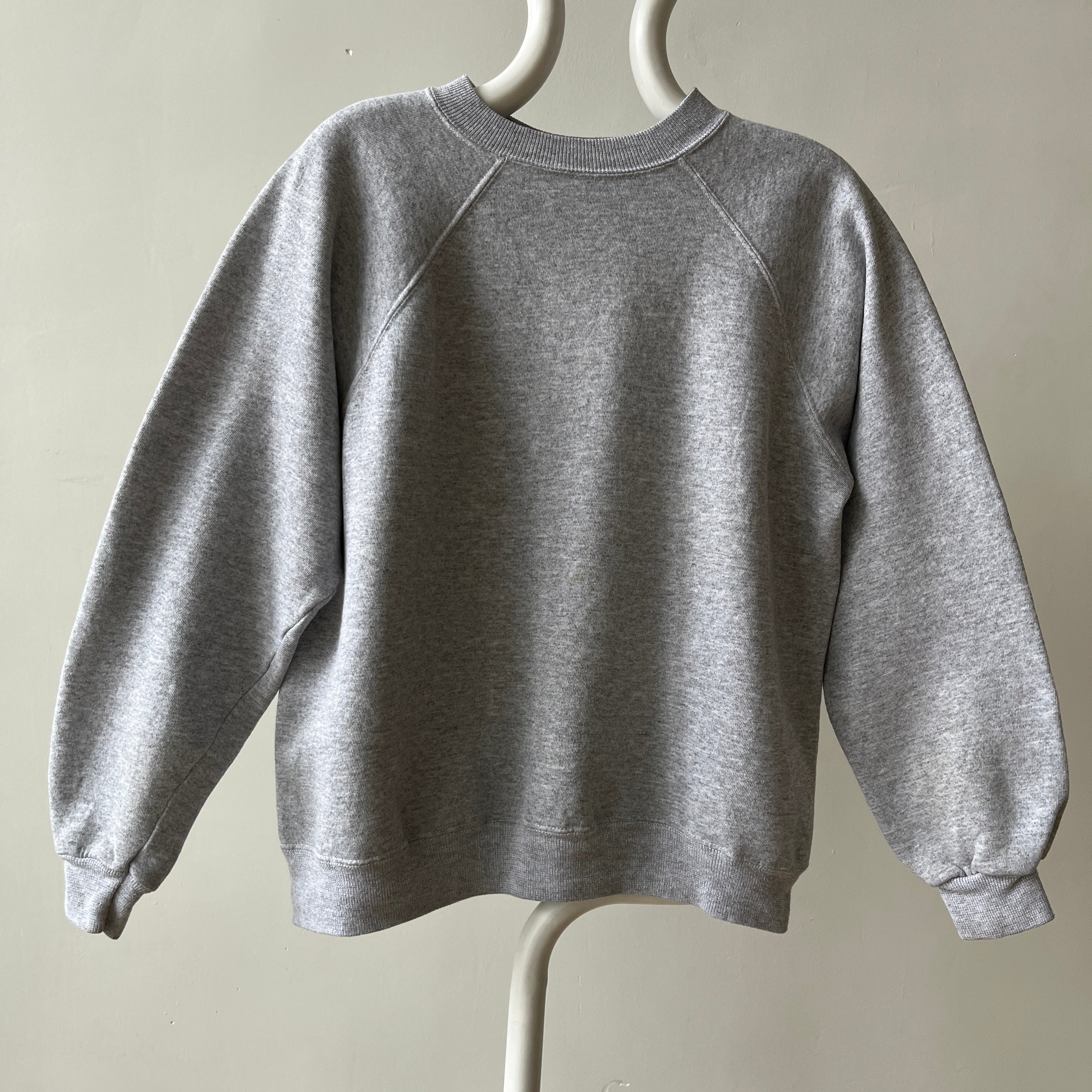 1990s Blank Grey Raglan Sweatshirt - !!!!!!