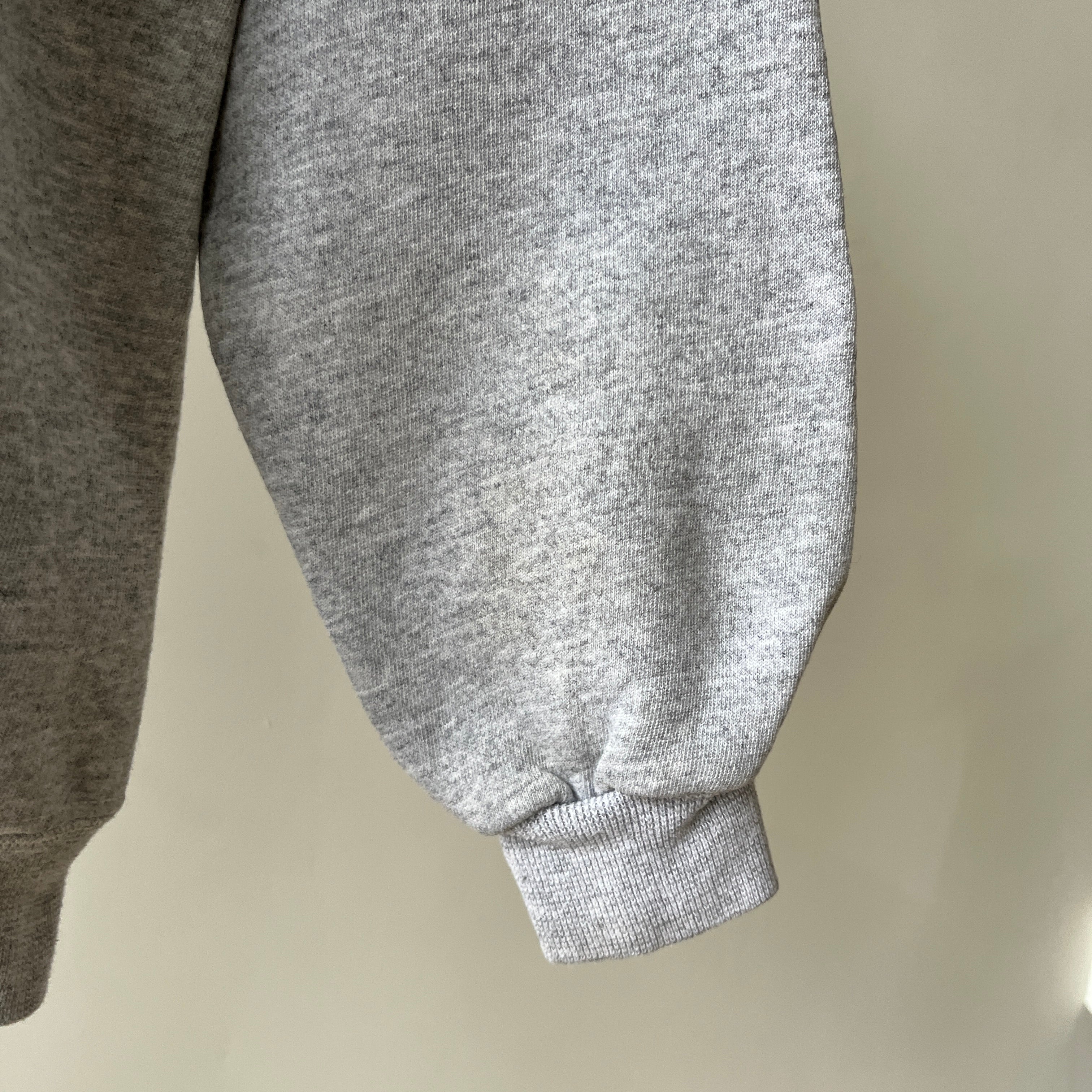 1990s Blank Grey Raglan Sweatshirt - !!!!!!