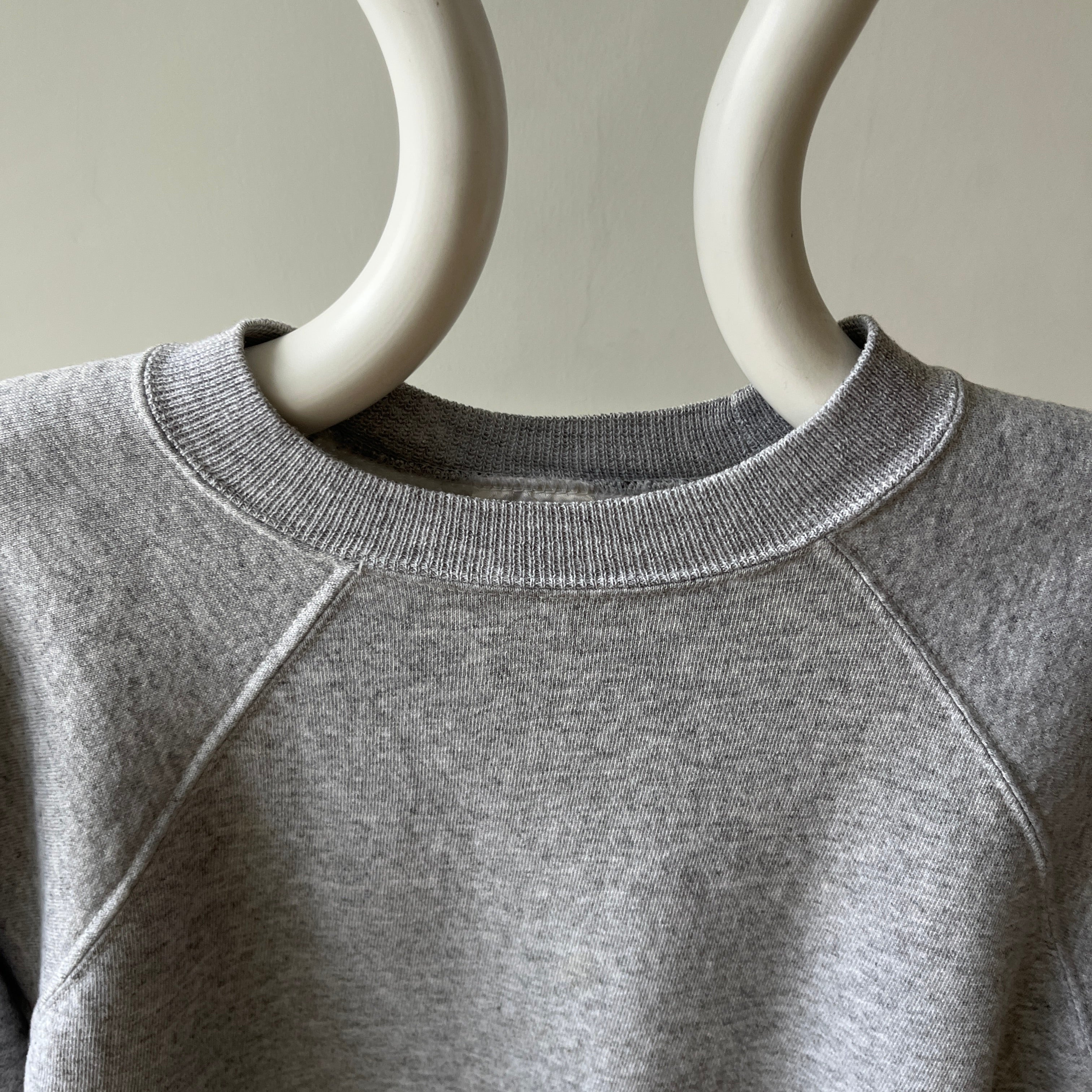 1990s Blank Grey Raglan Sweatshirt - !!!!!!