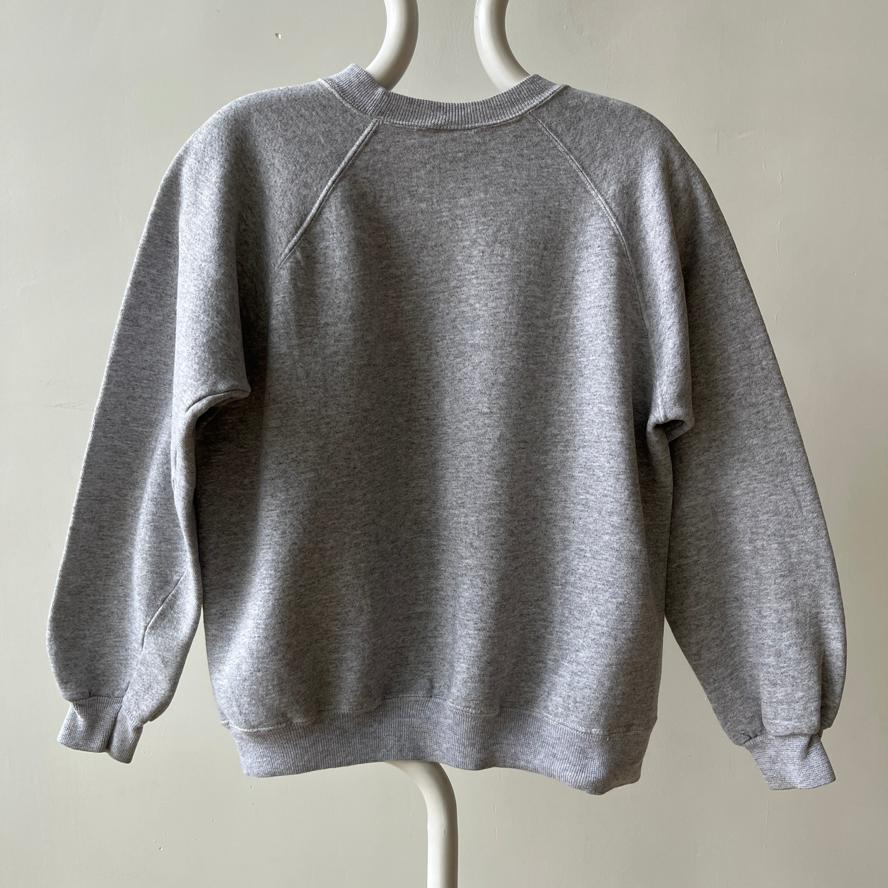 1990s Blank Grey Raglan Sweatshirt - !!!!!!