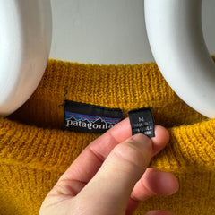 1990s Patagonia Beautiful Mustard Wool Crew Neck Sweater