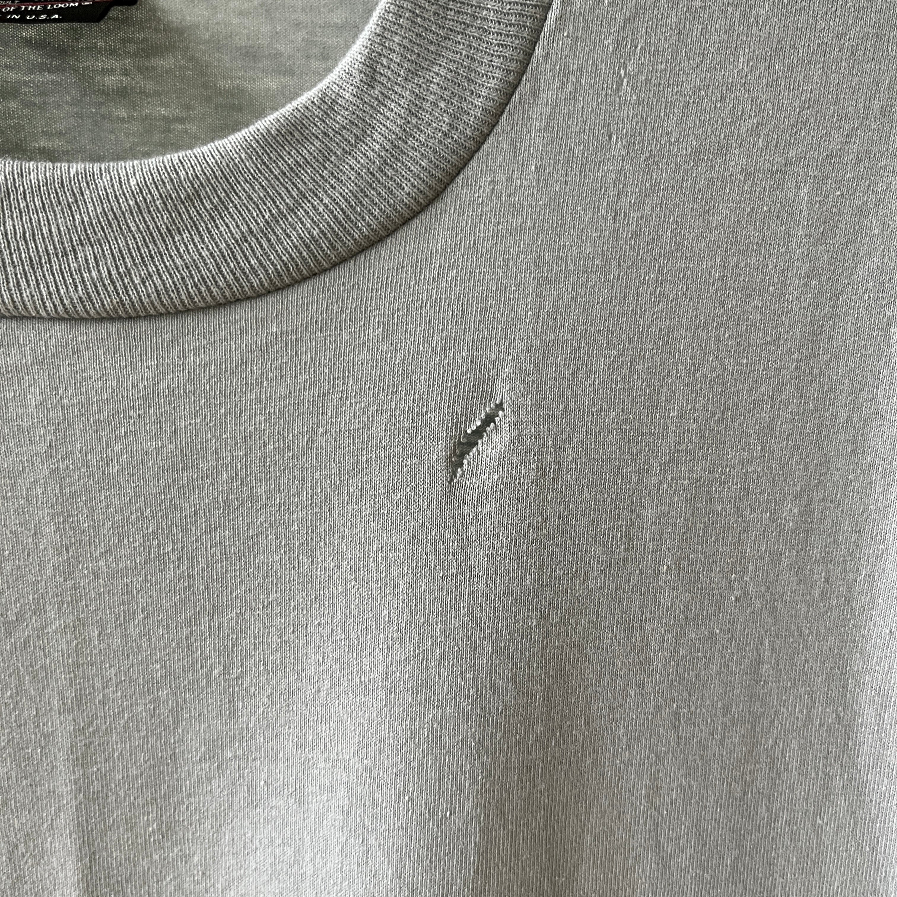 1980s Blank Grey/Baby Blue T Shirt