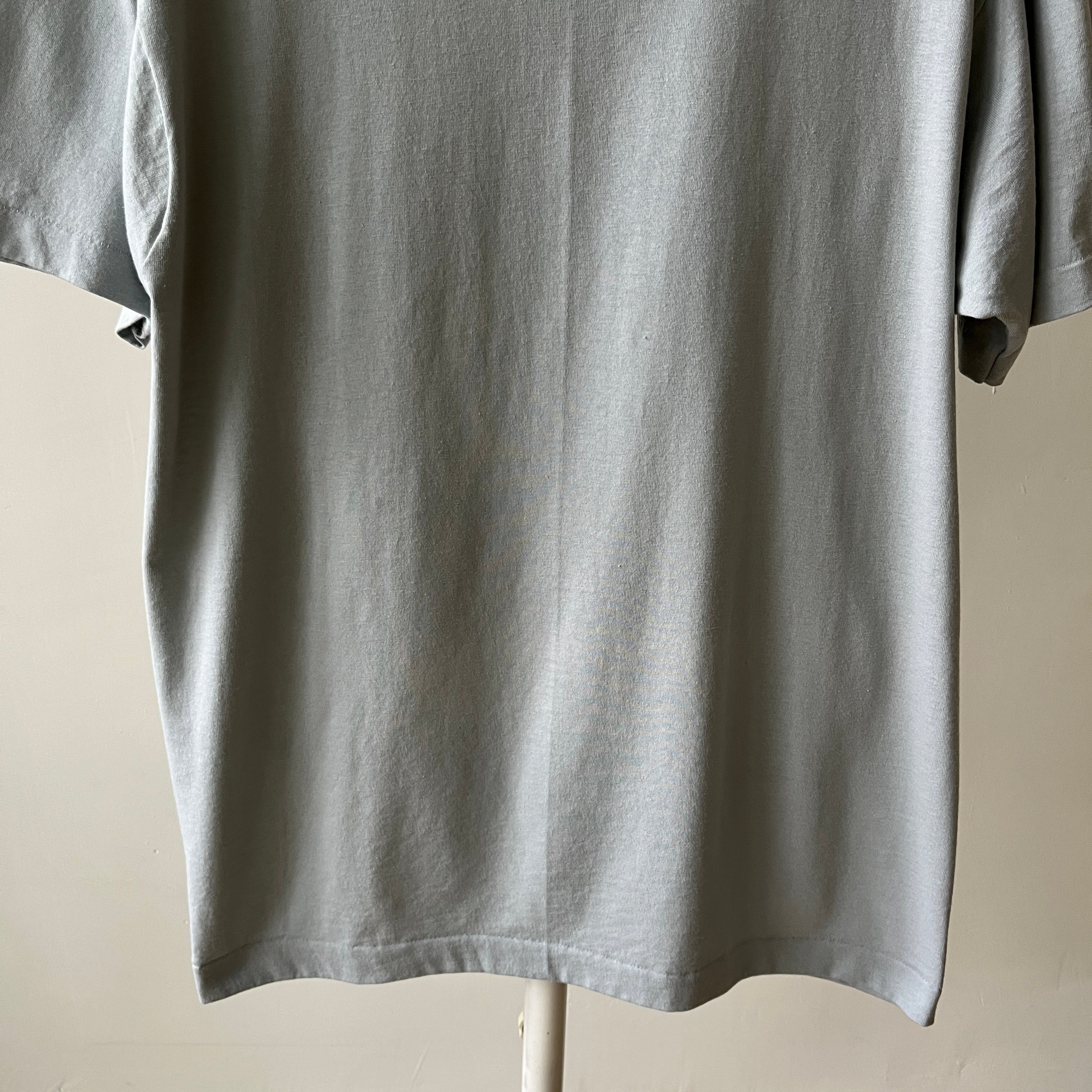 1980s Blank Grey/Baby Blue T Shirt