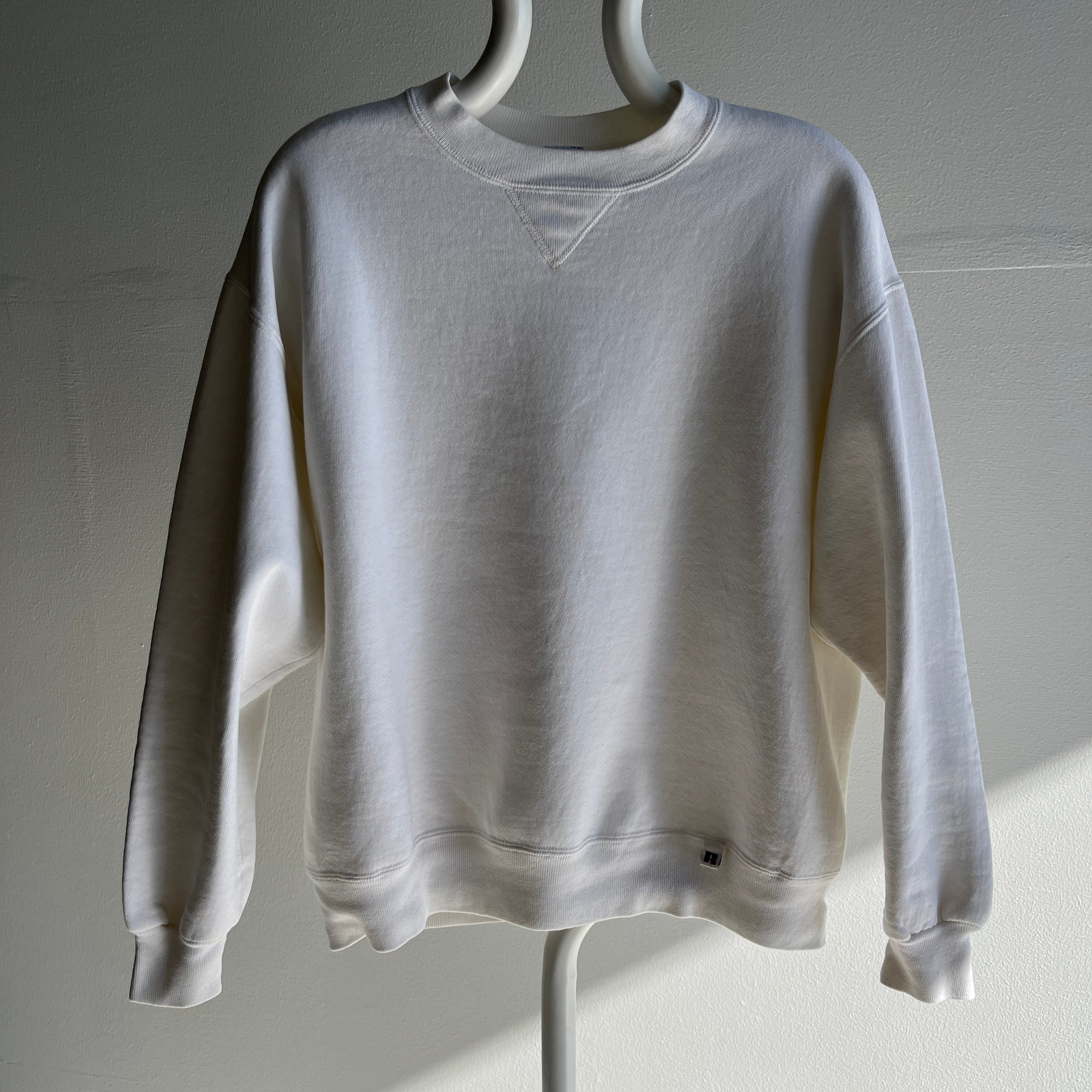 1980/90s Blank White Russell Athletic Single V Sweatshirt