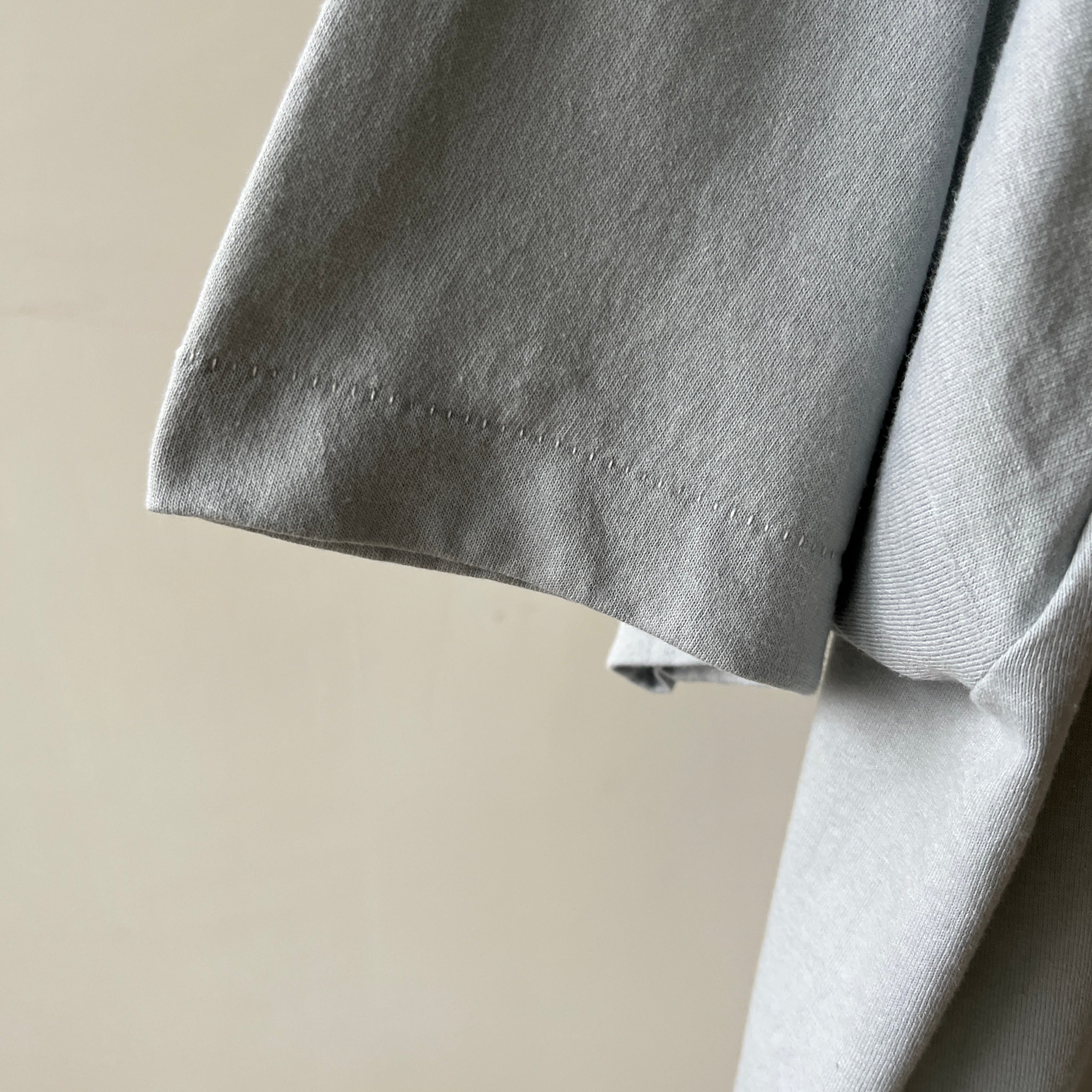 1980s Blank Grey/Baby Blue T Shirt