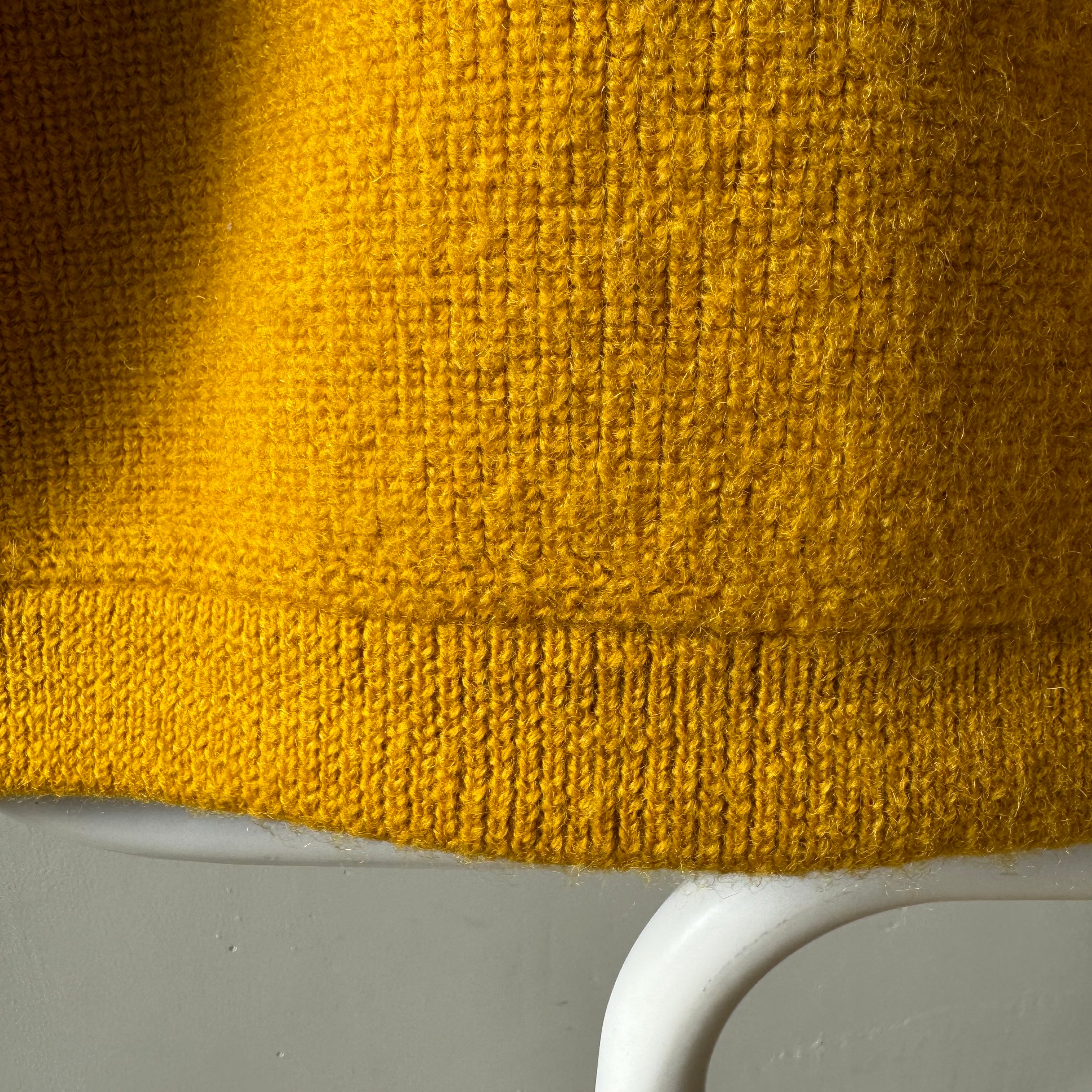 1990s Patagonia Beautiful Mustard Wool Crew Neck Sweater