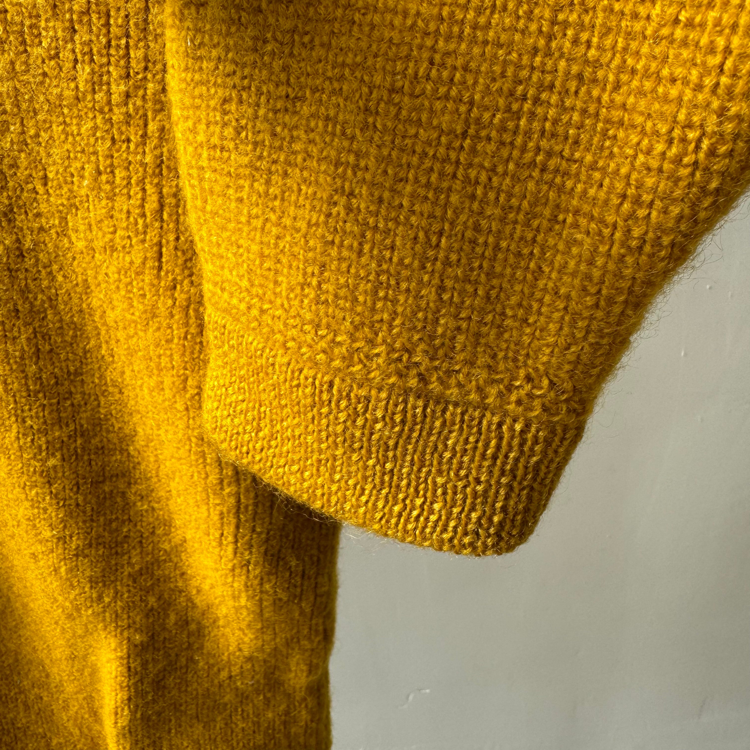 1990s Patagonia Beautiful Mustard Wool Crew Neck Sweater