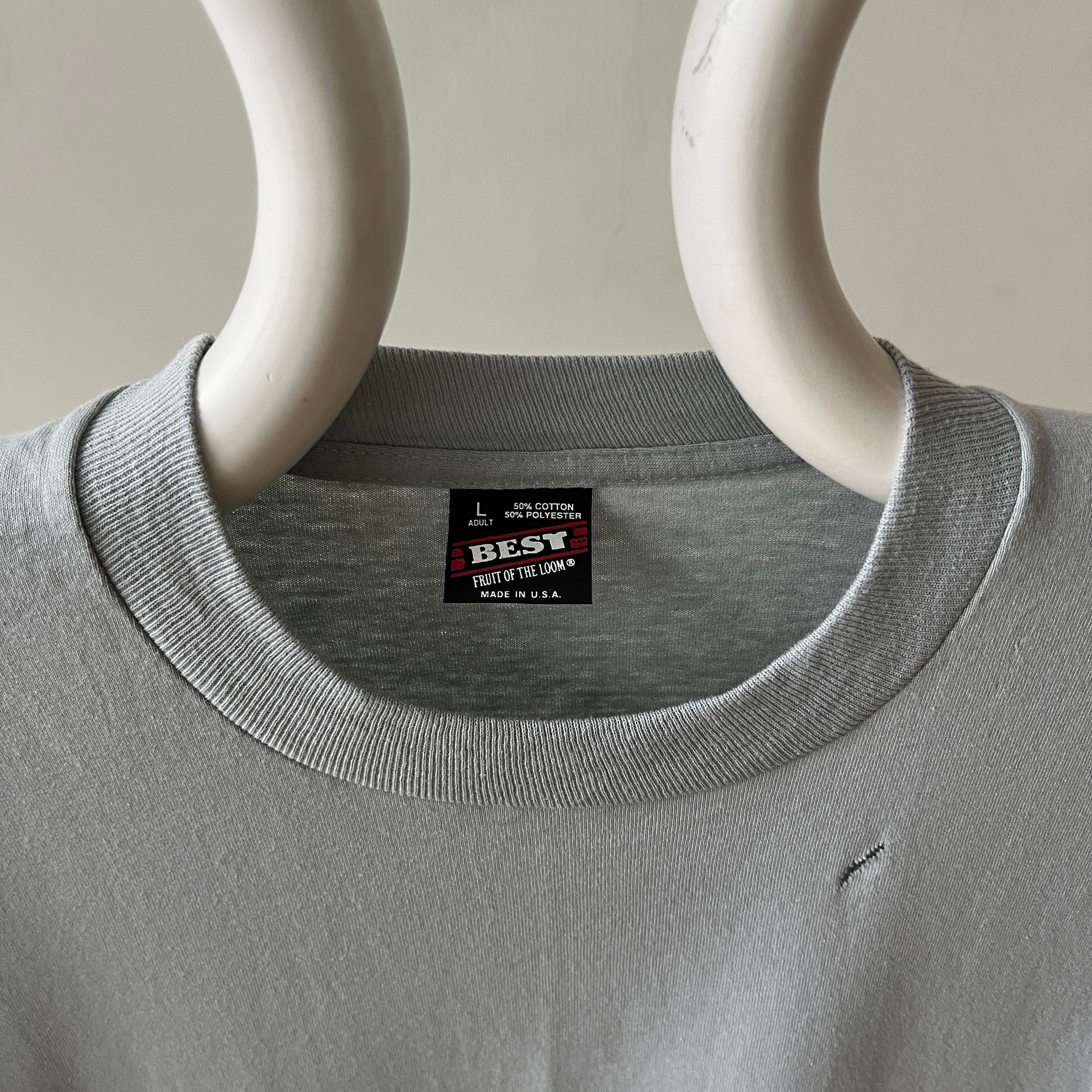 1980s Blank Grey/Baby Blue T Shirt