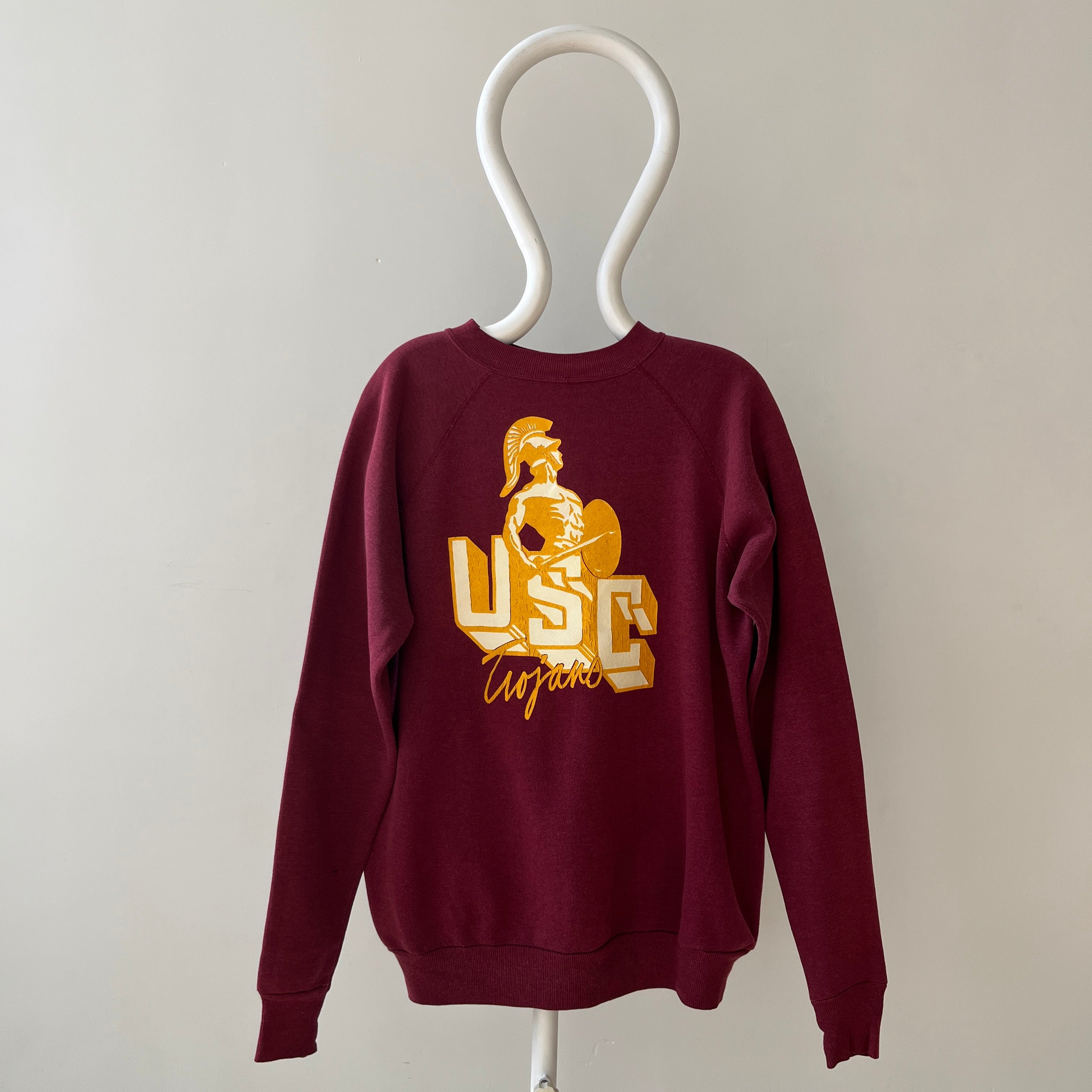 1980s/90s Burgundy USC Trojans Sweatshirt - FIGHT ON