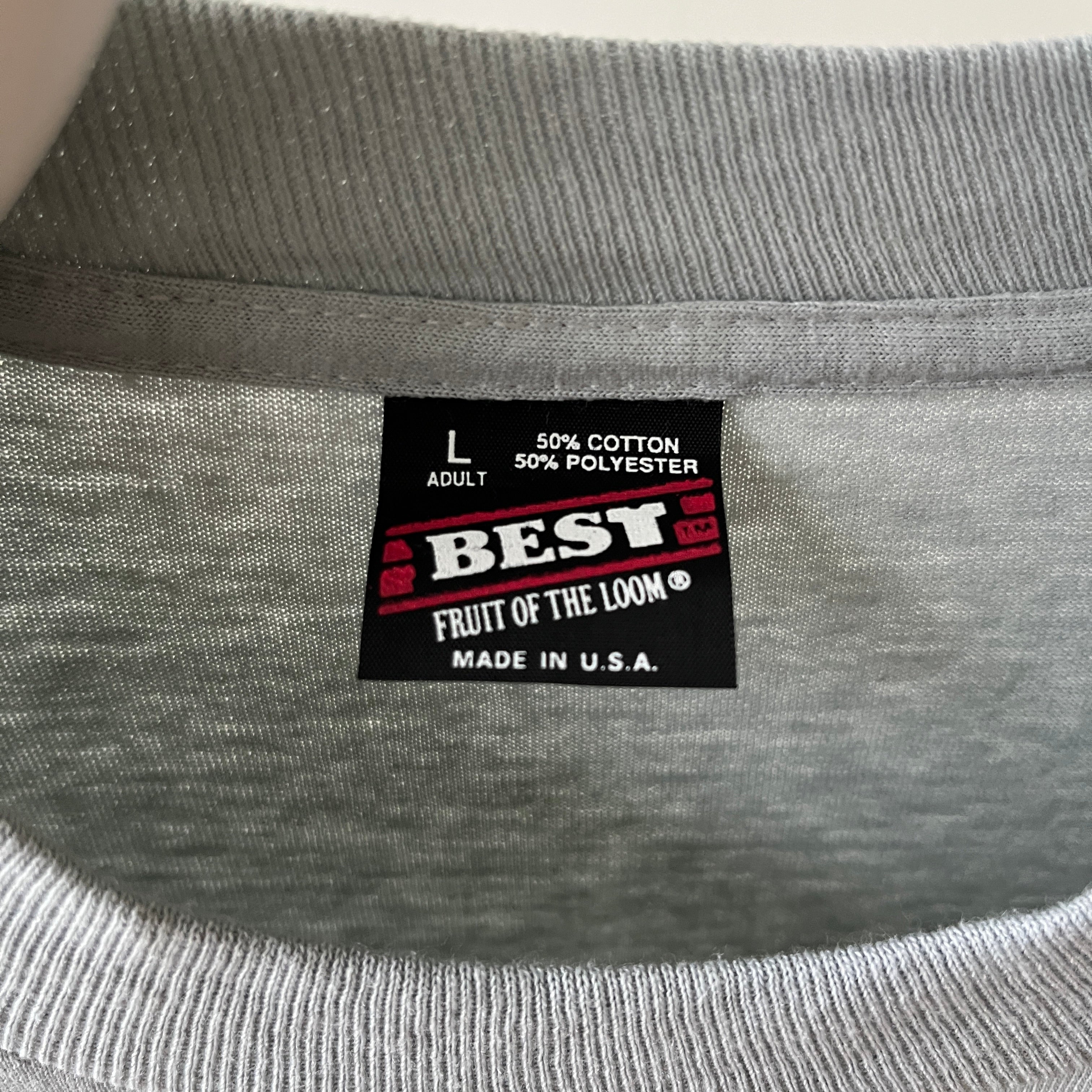 1980s Blank Grey/Baby Blue T Shirt