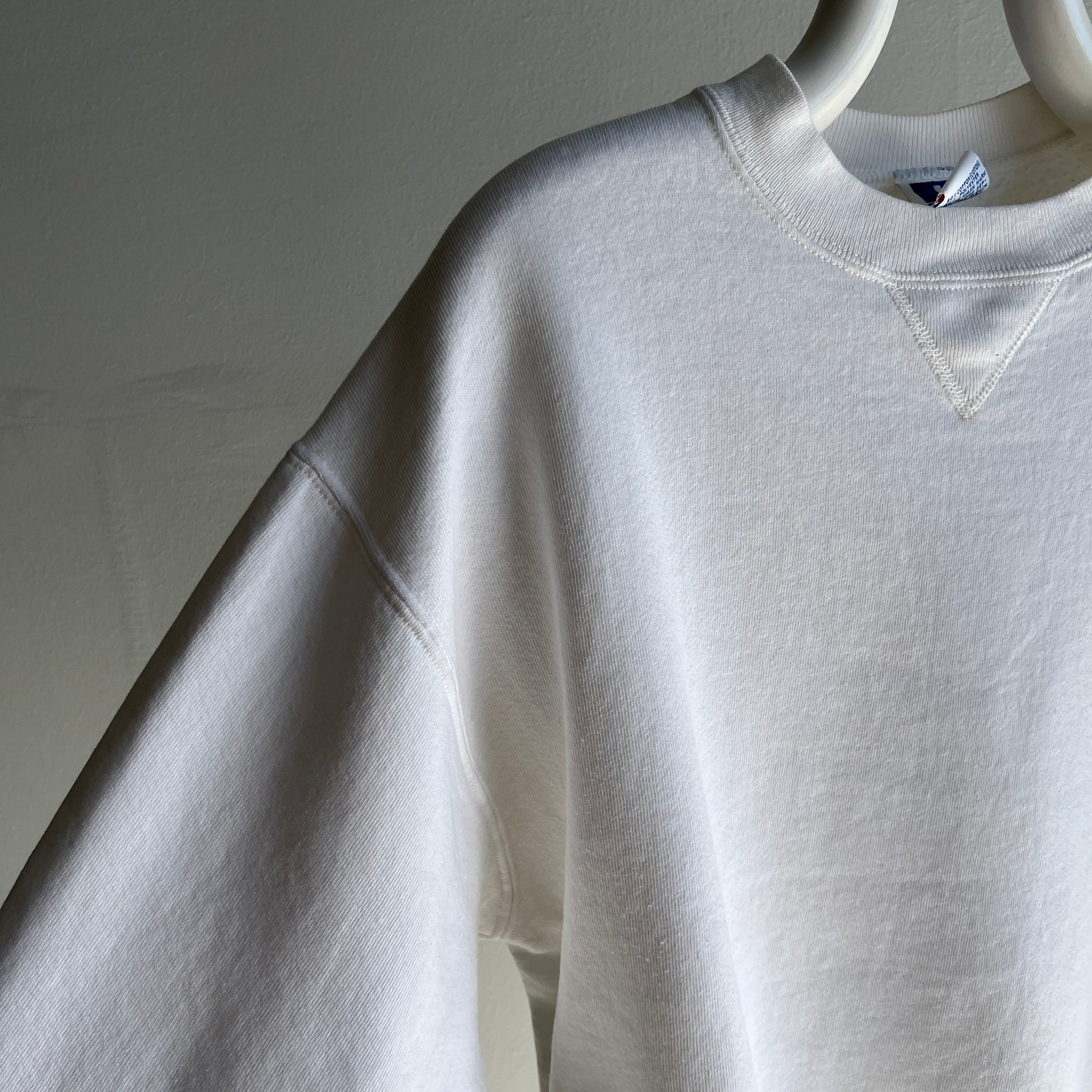 1980/90s Blank White Russell Athletic Single V Sweatshirt