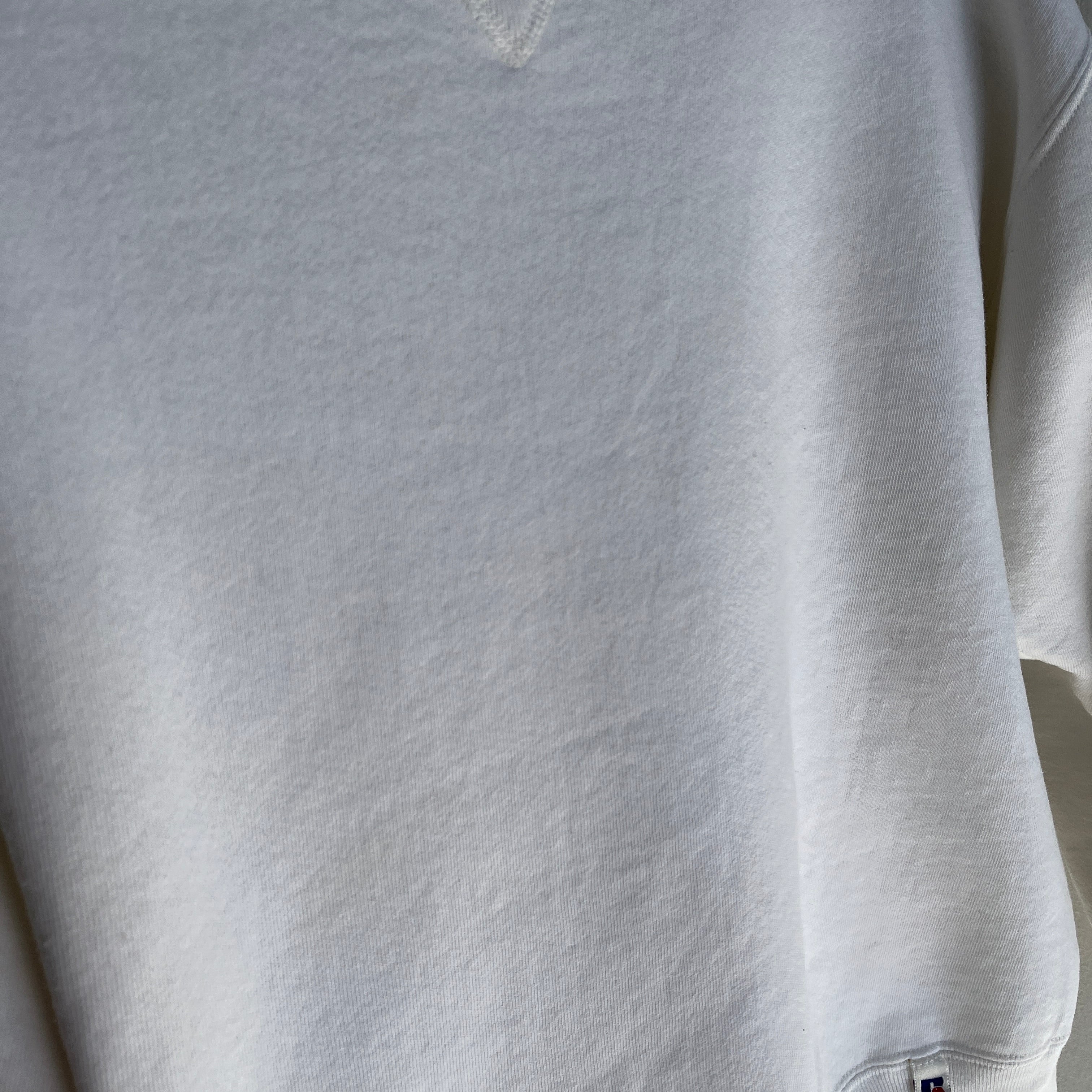 1980/90s Blank White Russell Athletic Single V Sweatshirt