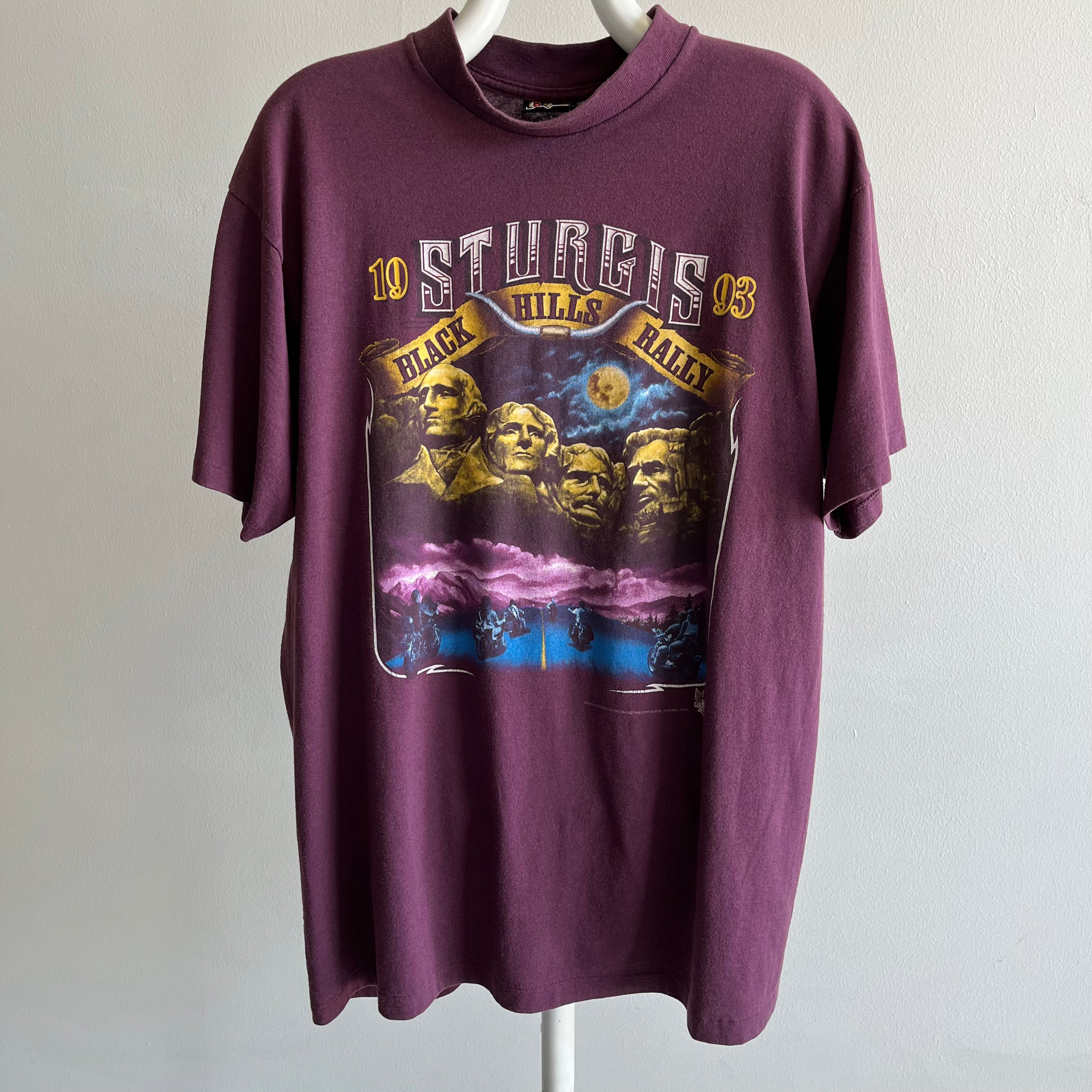 1993 Sturgis 3D Emblem Collectible Front and Back T-Shirt