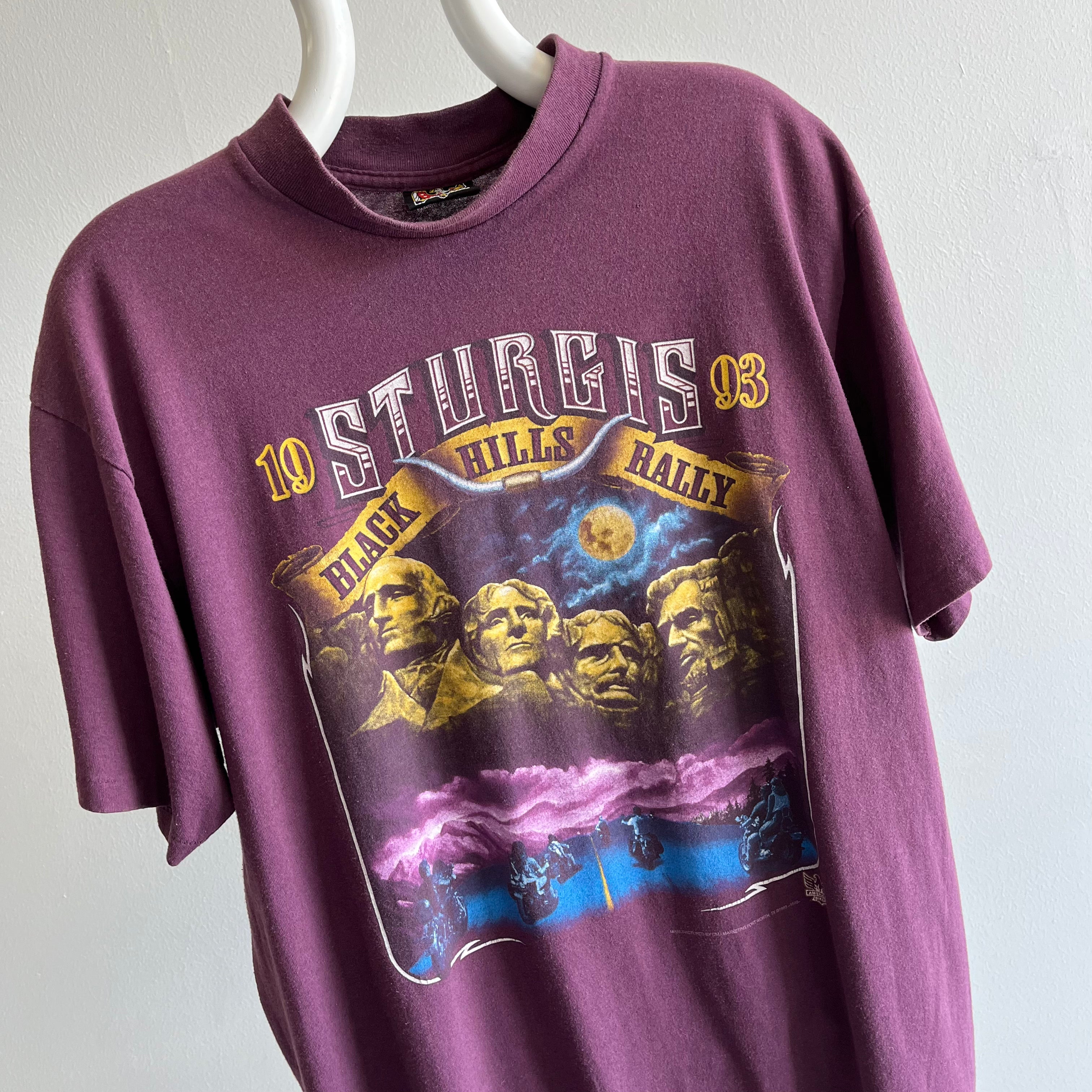 1993 Sturgis 3D Emblem Collectible Front and Back T-Shirt