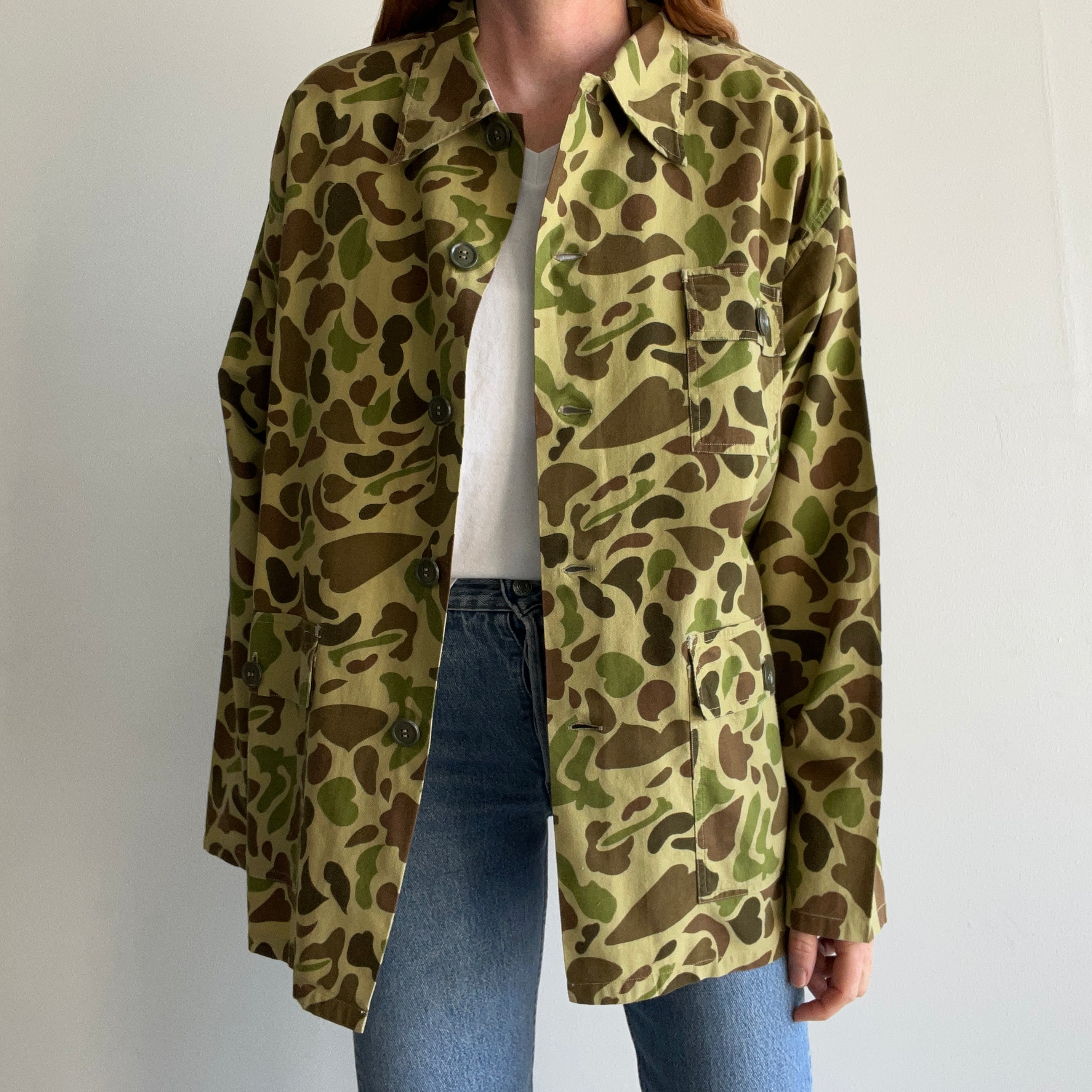 1970s Barely Worn Bright Camo Chore Coat/Jacket