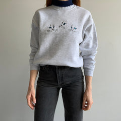 1980s Angelic Cat Person Sweatshirt with Builtin Turtleneck