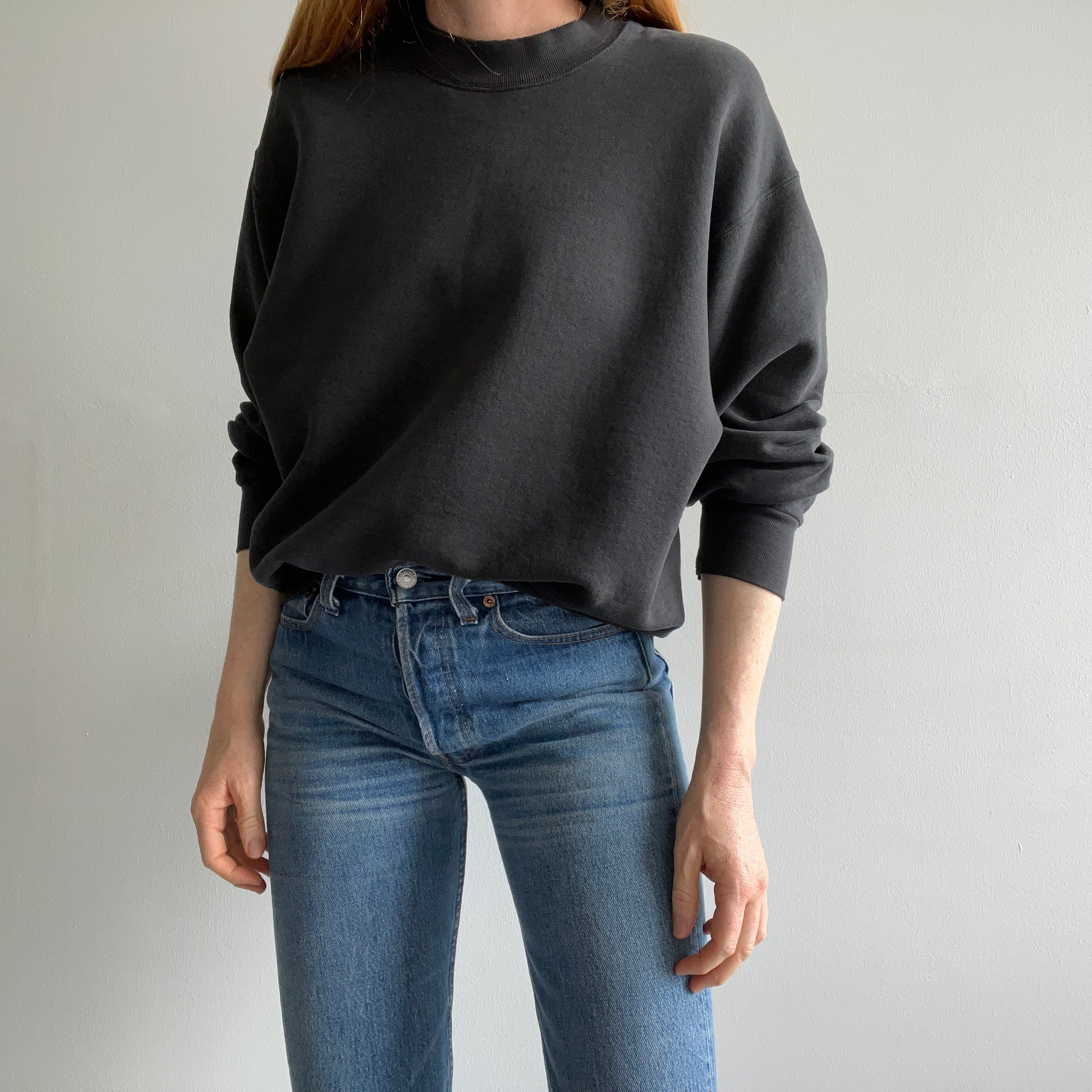 1990s Blank Black Sweatshirt by BVD