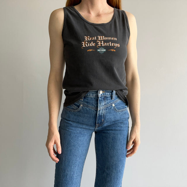 1998? "Real Women Ride Harleys" Faded Cotton Tank Top - Palm Beach, Florida