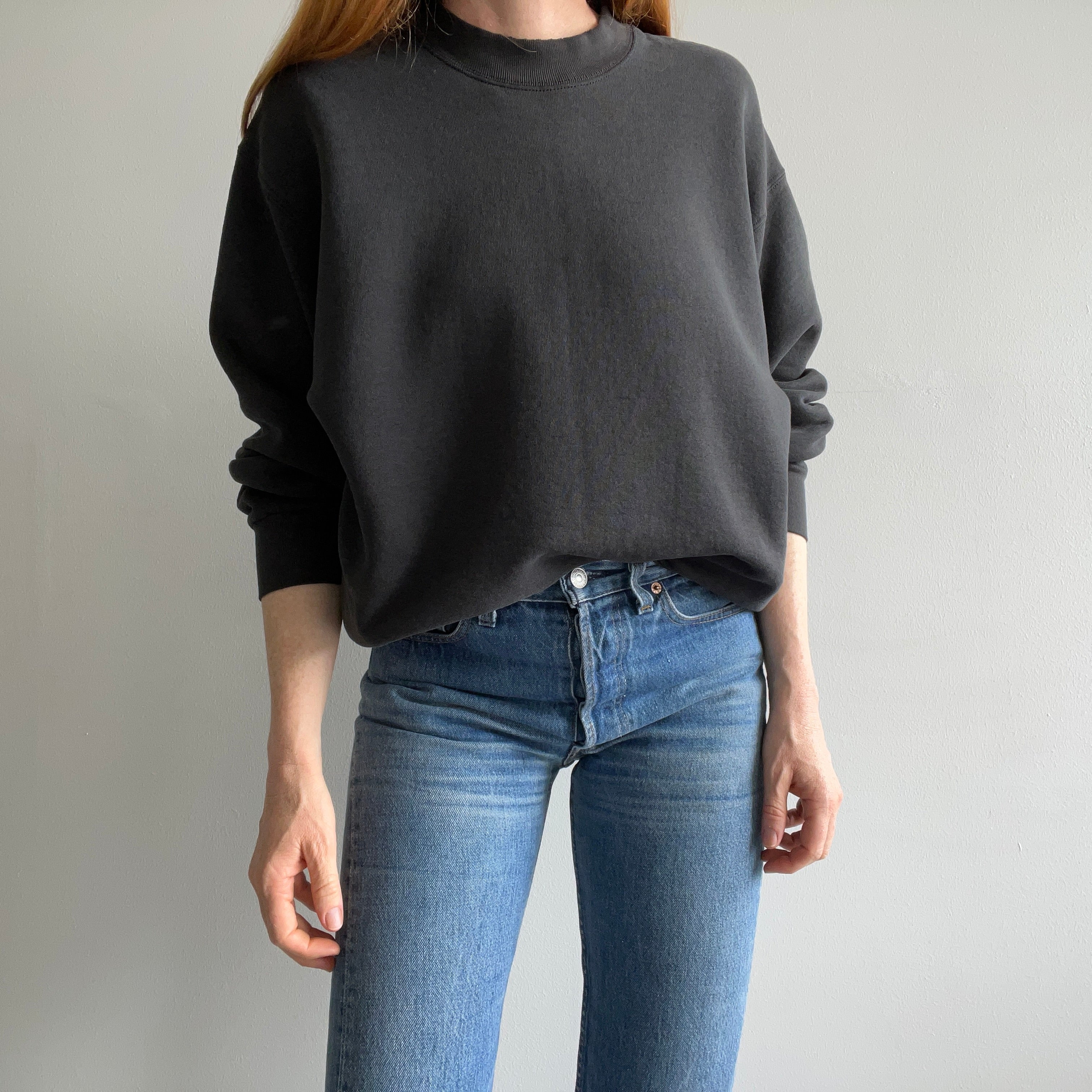 1990s Blank Black Sweatshirt by BVD