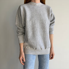 1980s Reverse Weave Blank Gray Sweatshirt - Heavyweight