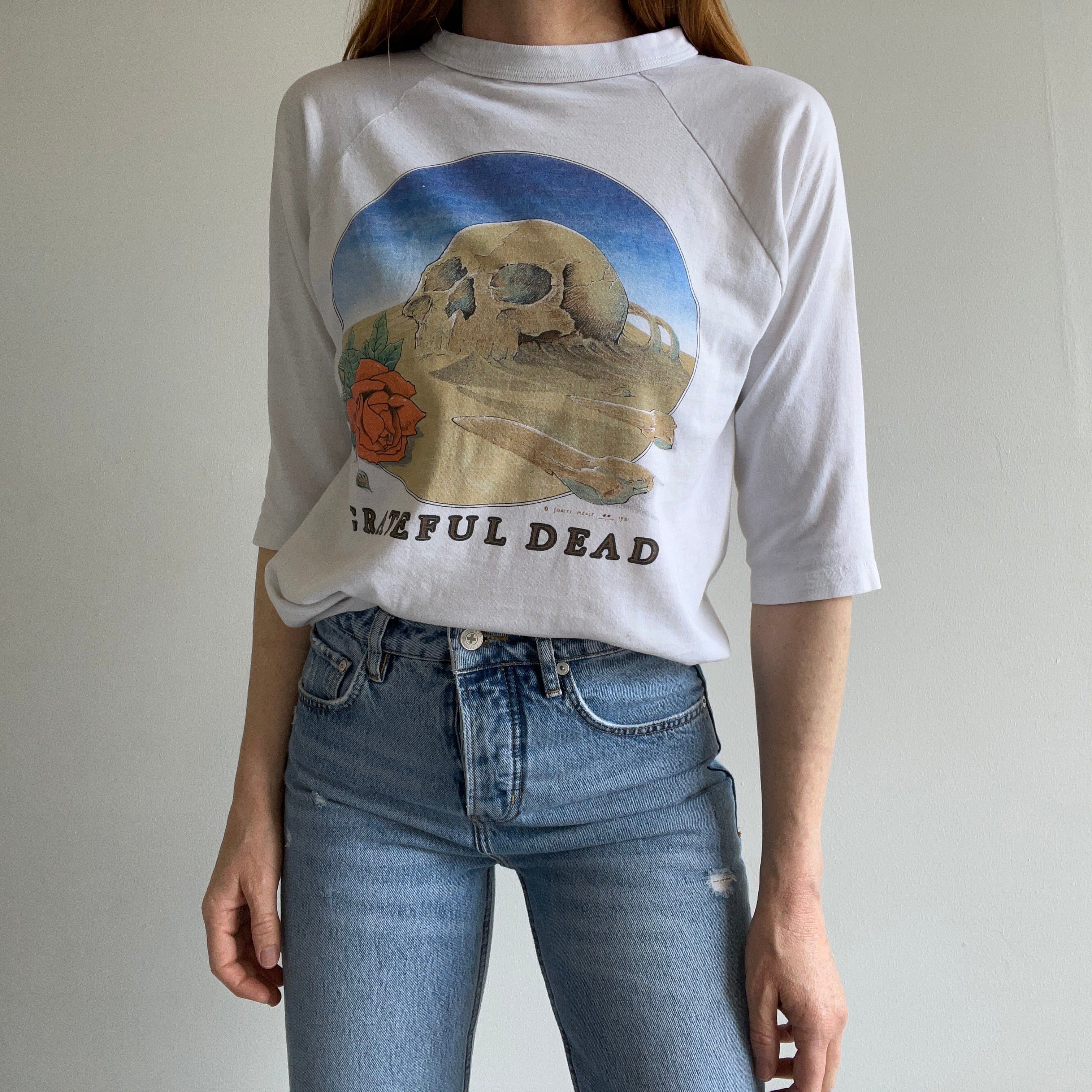 1981 !RARE! Grateful Dead European Tour Baseball Tee - Thin and Stained