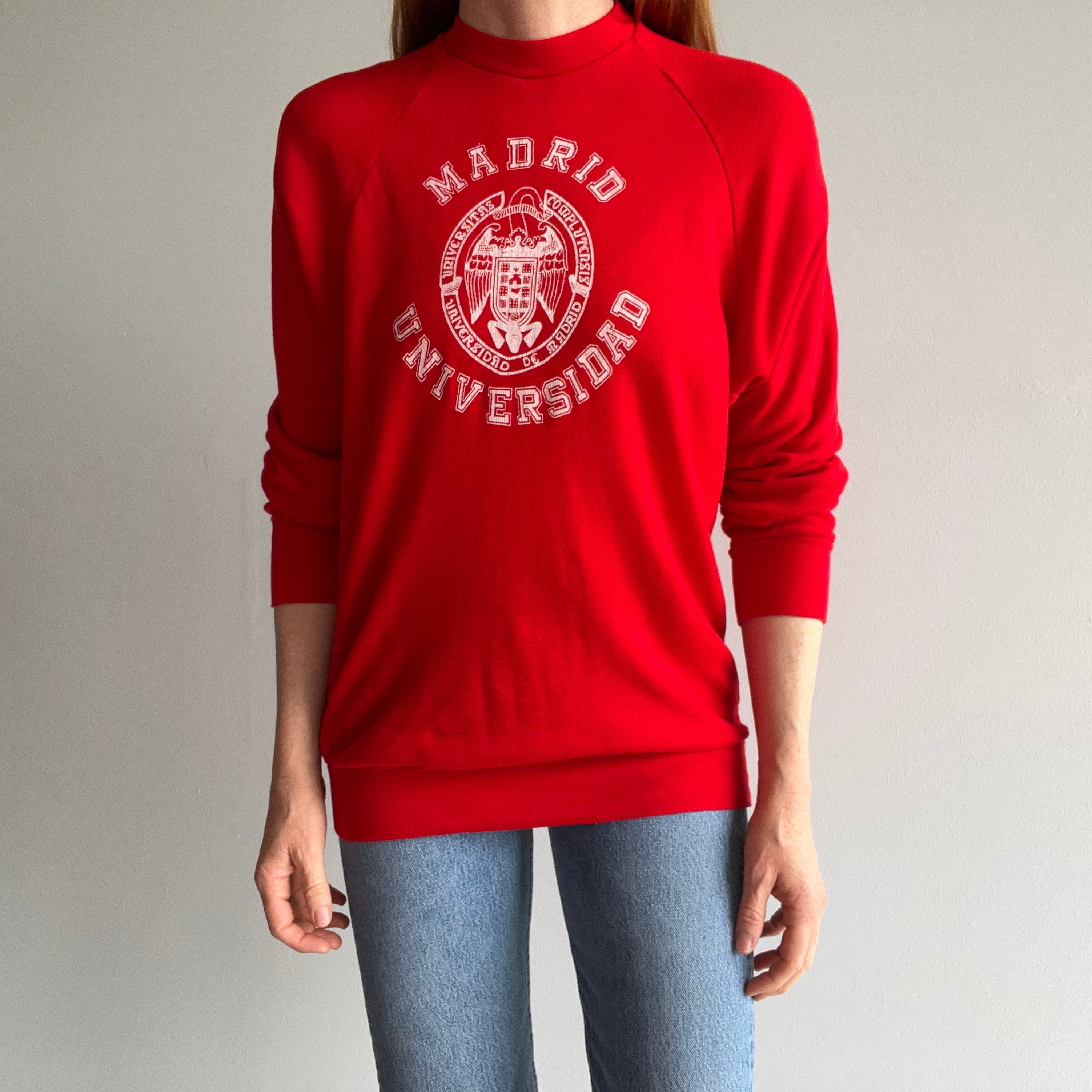 1970s Thin Lightweight and Slouchy Madrid Universidad Sweatshirt