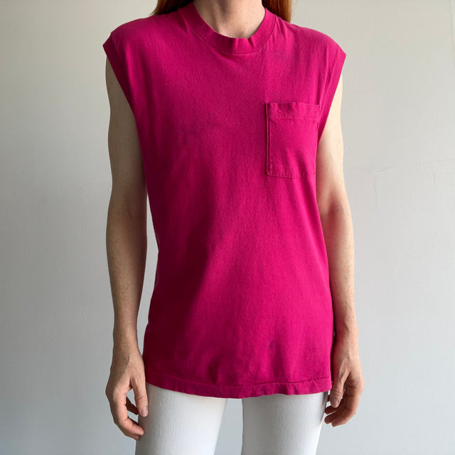 1980s FOTL Cotton Hot Pink Muscle Tank (Selvedge Pocket for Those Who Care)