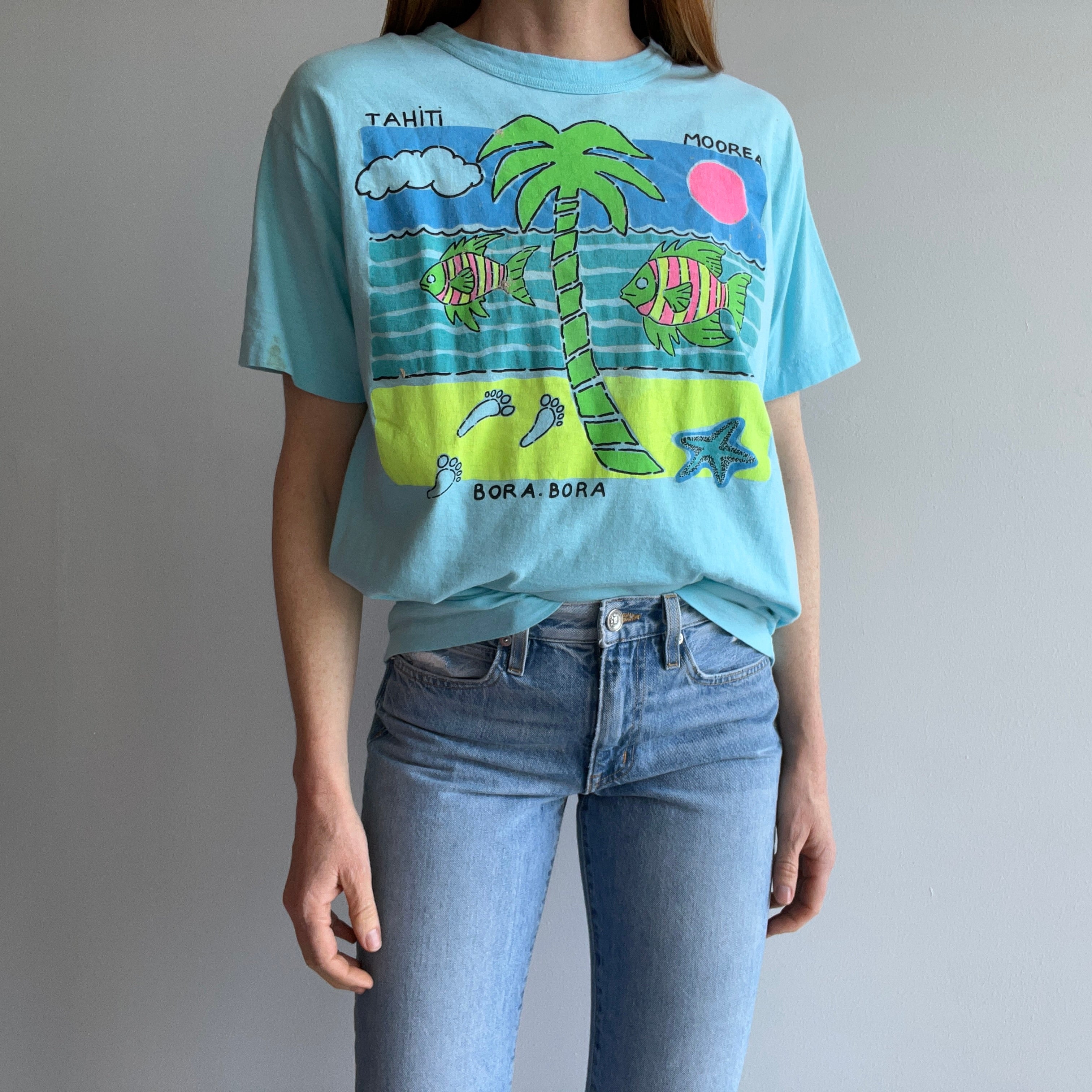 1980/90s Tahiti, Moorea, Bora-Bora Tourist T-Shirt