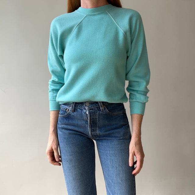1970s Blank Turquoise Sweatshirt