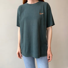 1980s Reebok Sun Faded Forest Green Cotton T-Shirt