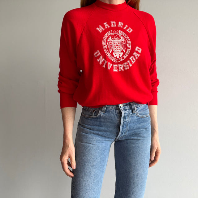 1970s Thin Lightweight and Slouchy Madrid Universidad Sweatshirt