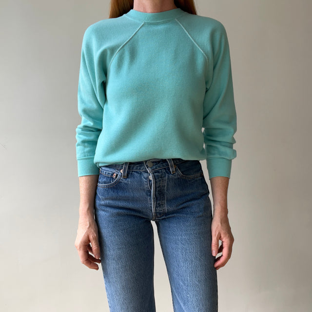 1970s Blank Turquoise Sweatshirt