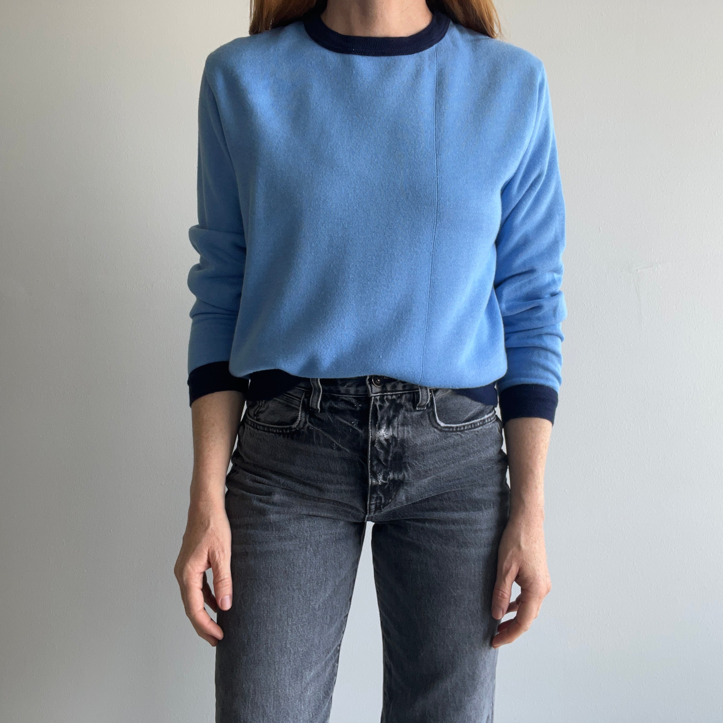 1970s Barely/Never Worn Acrylic - Super Soft - Two Tone Sweatshirt