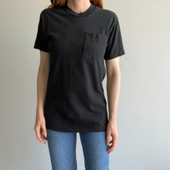 1980s Fabulous Blank Black Pocket T-Shirt