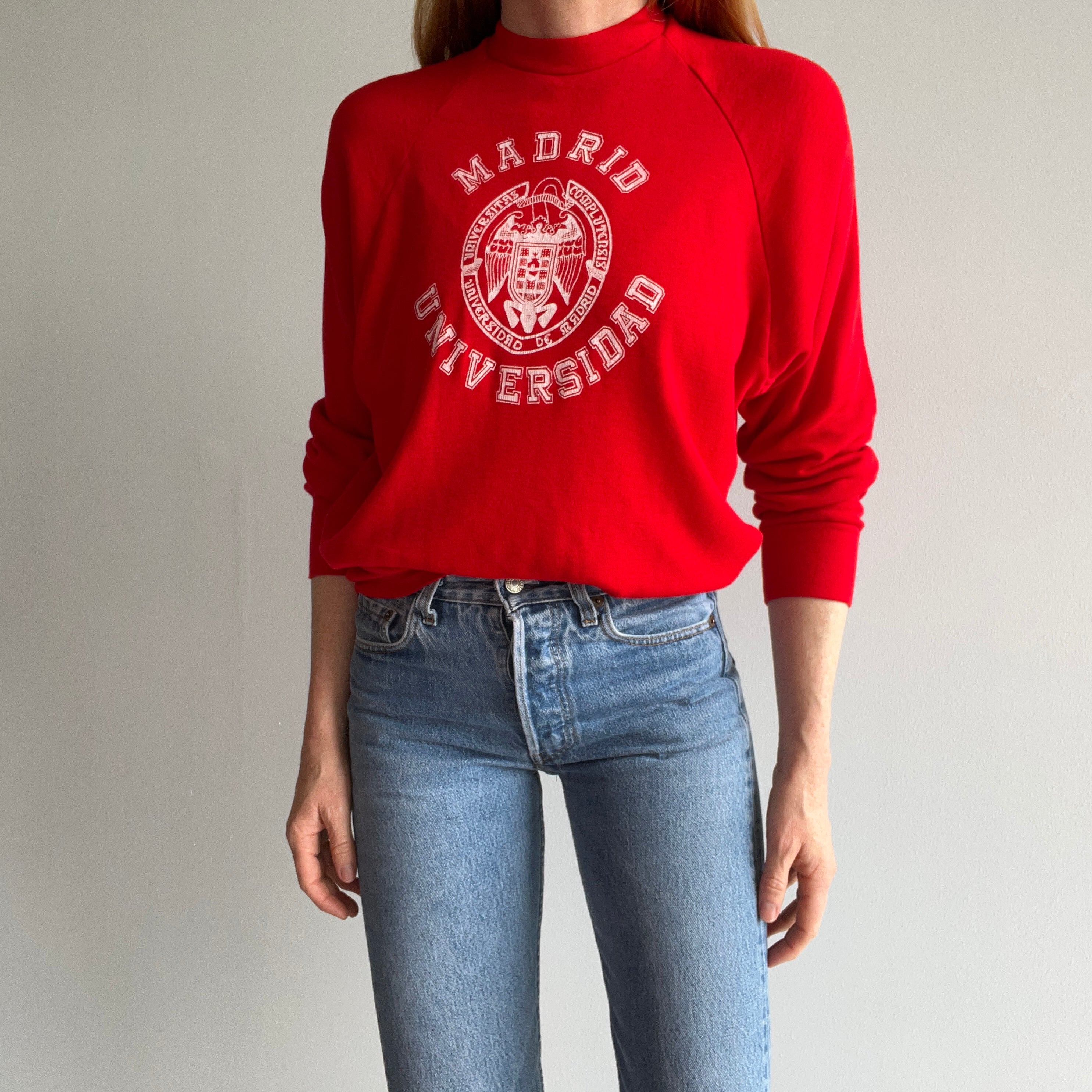 1970s Thin Lightweight and Slouchy Madrid Universidad Sweatshirt