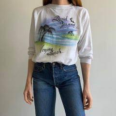 1980s Paper Thin David & Jeannie Virginia Beach Airbrush Sweatshirt