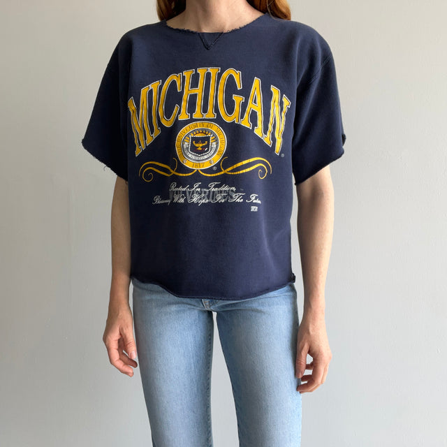 1980/90s Michigan Cut Sleeve and Hem Sweatshirt