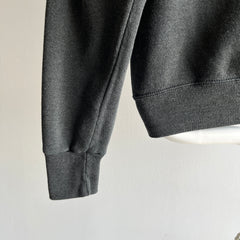 1980s Two Tone Faded Blank Black Sweatshirt