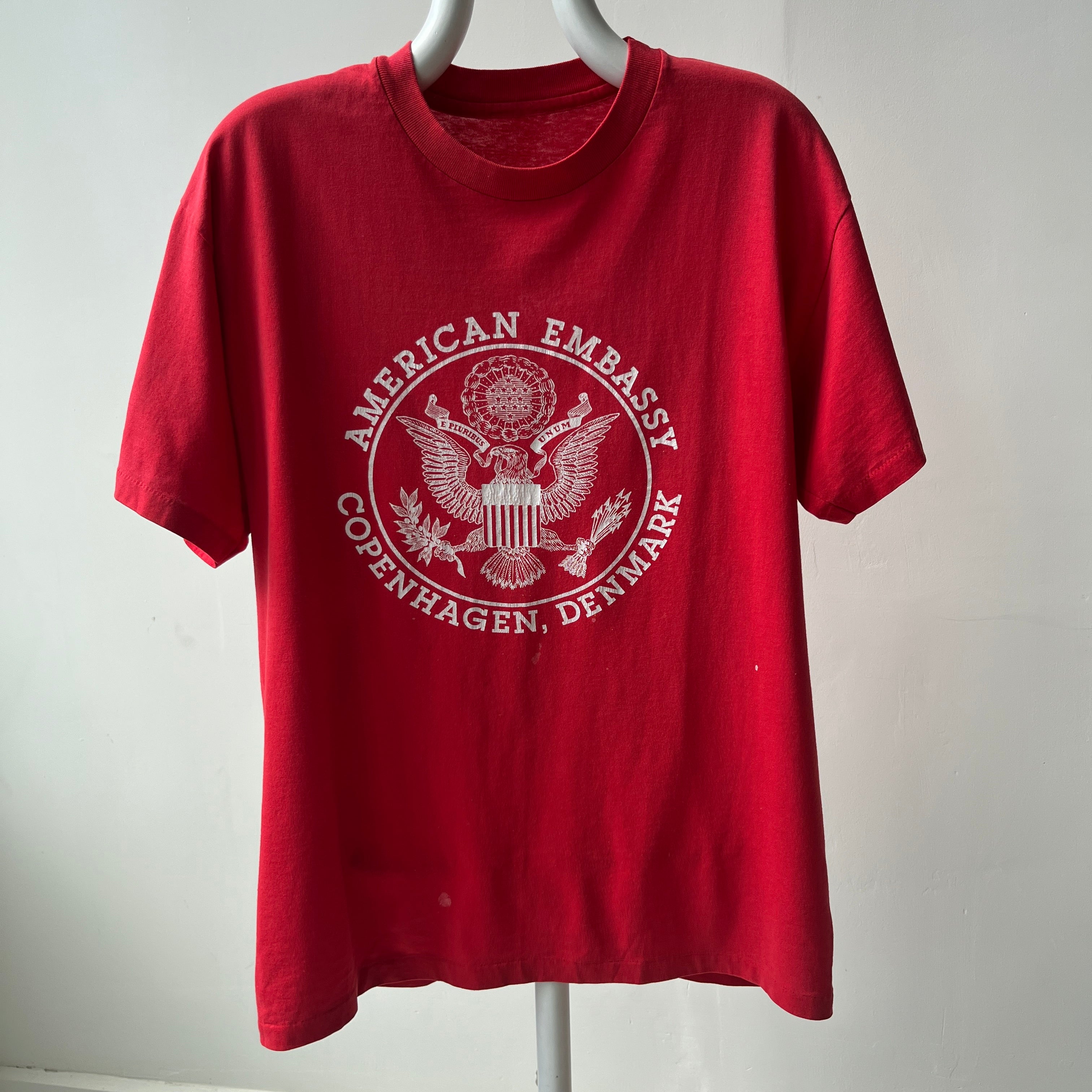 1980s American Embassy Copenhagen, Denmark T-Shirt - COOL!